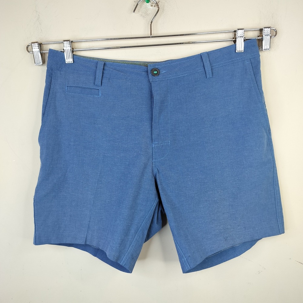 Linksoul Boardwalker Shorts 36 Mens Flat Front Golf Casual Blue